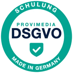 Provimedia Siegel: DSGVO-Schulung — Made in Germany