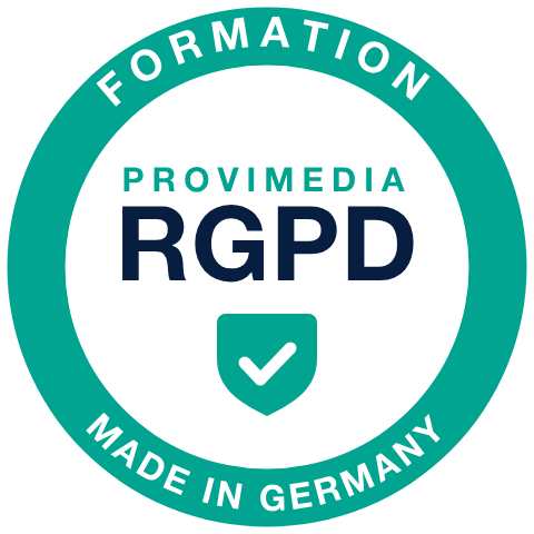 Sceau Provimedia : formation RGPD – Made in Germany