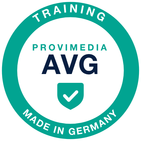 Provimedia-zegel: AVG-training – Made in Germany