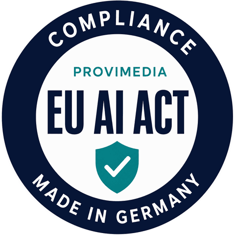 Provimedia Compliance-Siegel: EU AI Act — Made in Germany