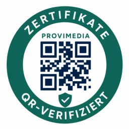 Provimedia Siegel: QR-verifizierte Zertifikate — Made in Germany