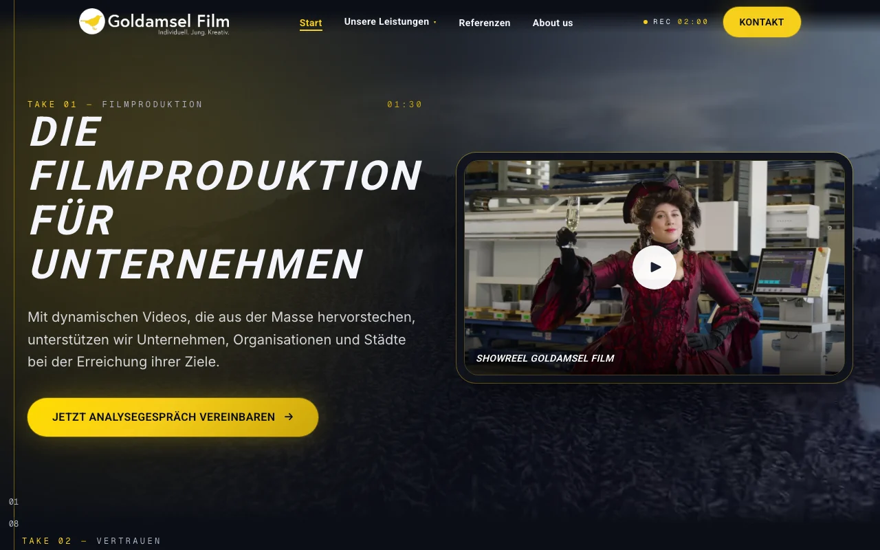 Goldamsel Film on desktop