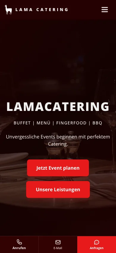 LamaCatering on mobile