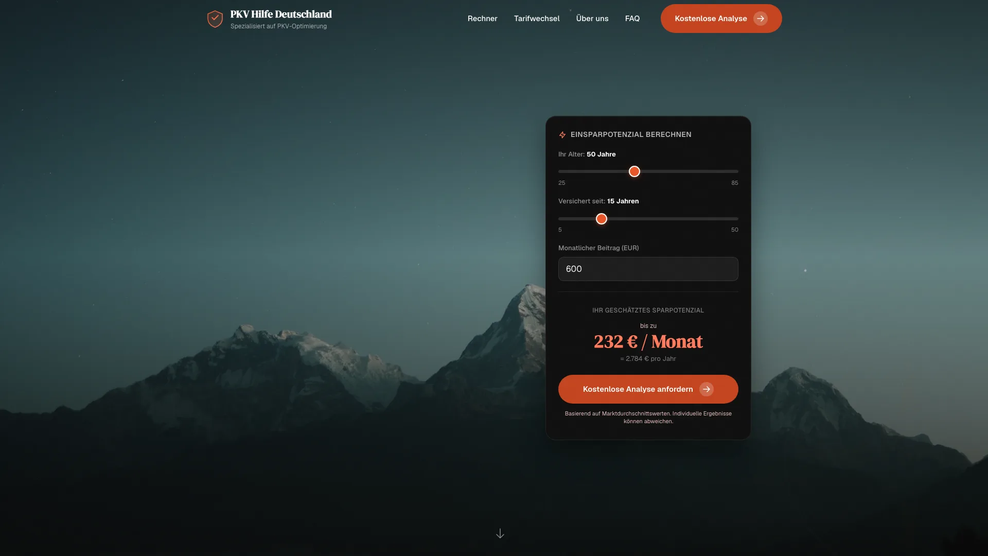PKV Hilfe Deutschland — Desktop