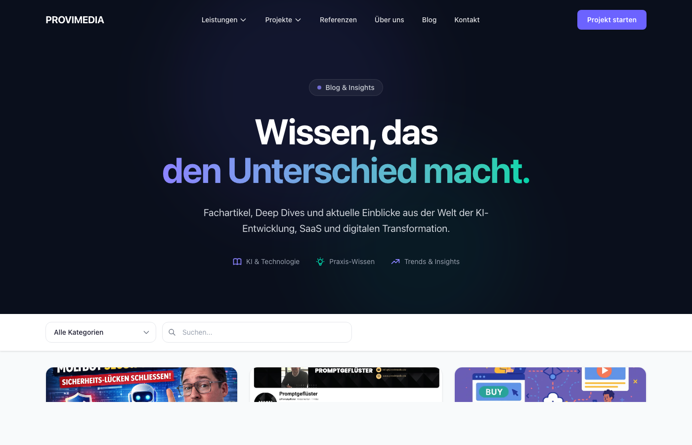 Der Provimedia Blog mit Fachartikeln zu KI, SaaS und digitaler Transformation