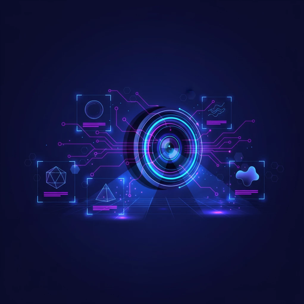 KI-Bilderkennung: Computer Vision System analysiert und klassifiziert Bilder