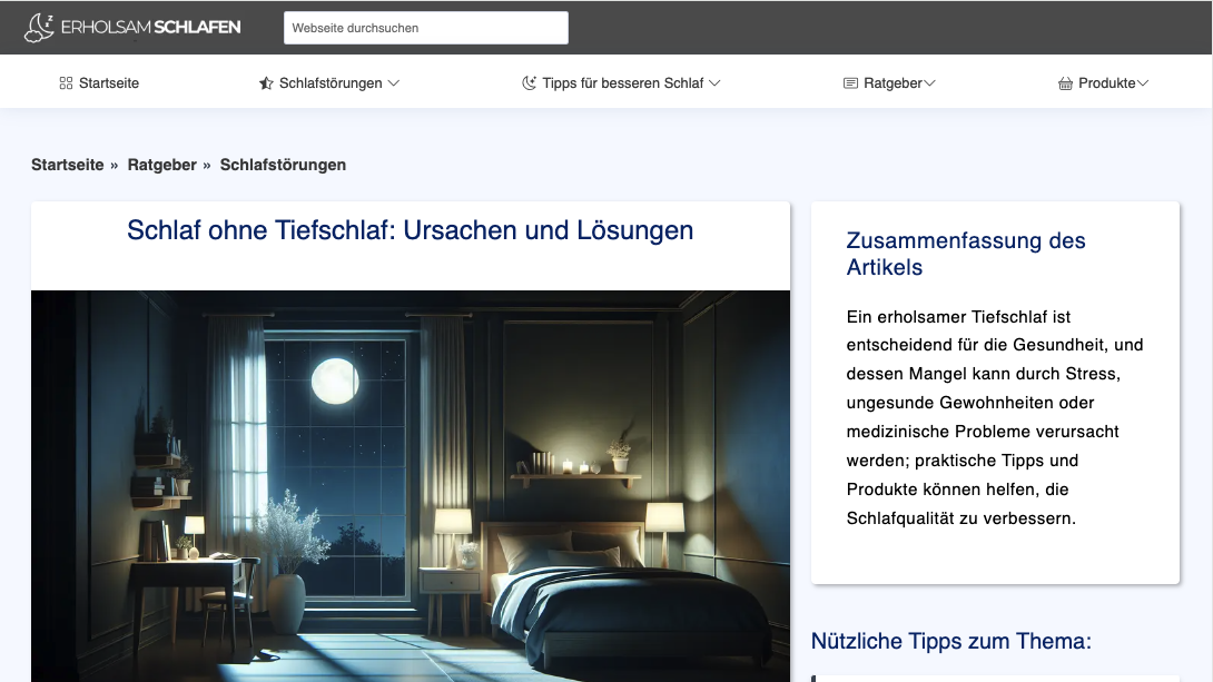 Erholsam Schlafen