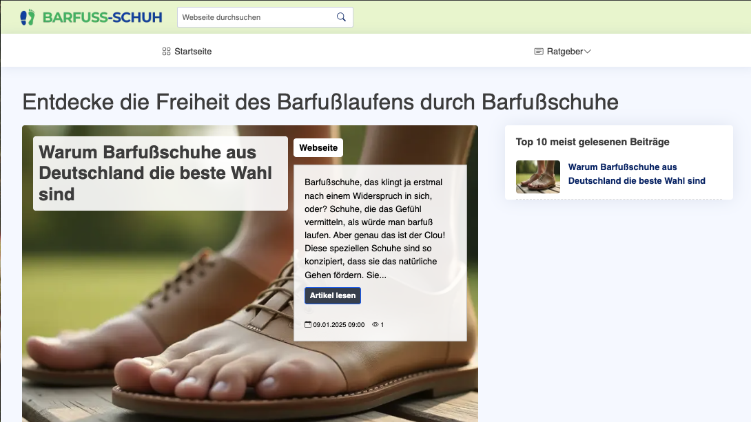 Barfuß Schuh